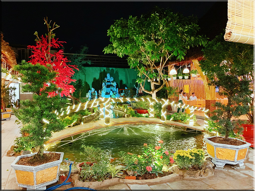 Thi công hầm rượu nhà hàng ẩm thực Thằng Bờm 5 Sân vườn nhà hàng ẩm thực Thằng Bờm Quận 12