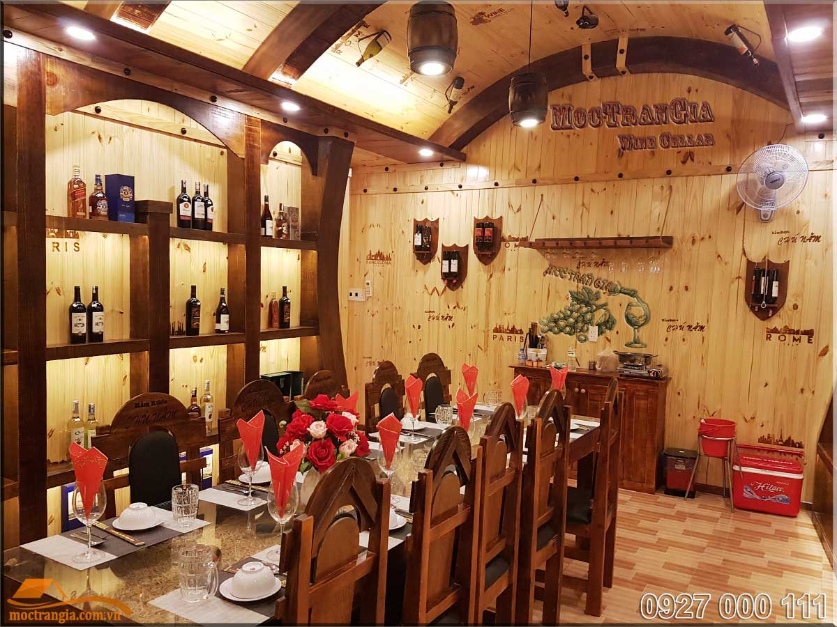 Thi công hầm rượu Bình Dương nhà hàng Chú Năm chi nhánh 3