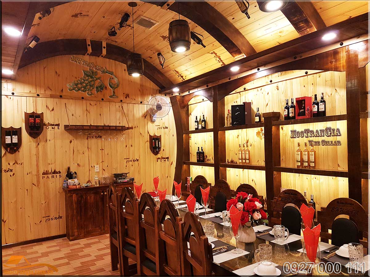 Thi công hầm rượu Bình Dương nhà hàng Chú Năm chi nhánh 3