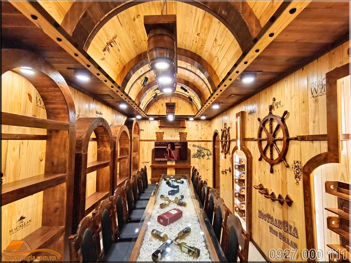 Thi công hầm rượu Galaxy nhà hàng Light Star