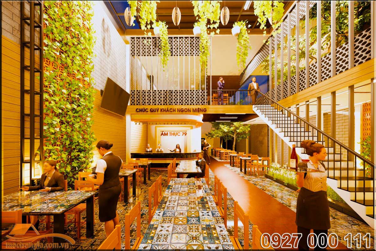 Phòng VIP phong cách hầm rượu nhà hàng ẩm thực 286 11 Thiết kế cảnh quan sân vườn nhà hàng ẩm thực 286