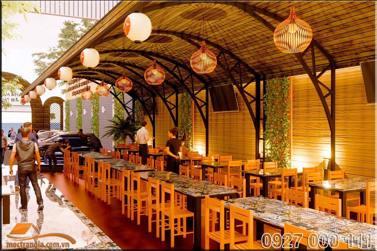Phòng VIP phong cách hầm rượu nhà hàng ẩm thực 286 5 Thiết kế cảnh quan sân vườn nhà hàng ẩm thực 286