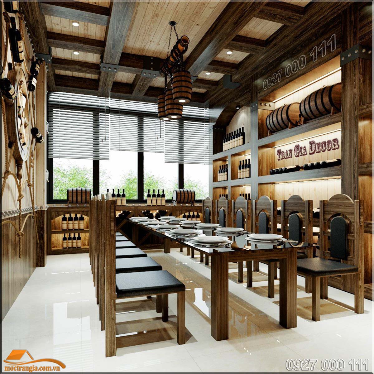 Thiết kế phòng VIP hầm rượu nhà hàng Hưng Hà