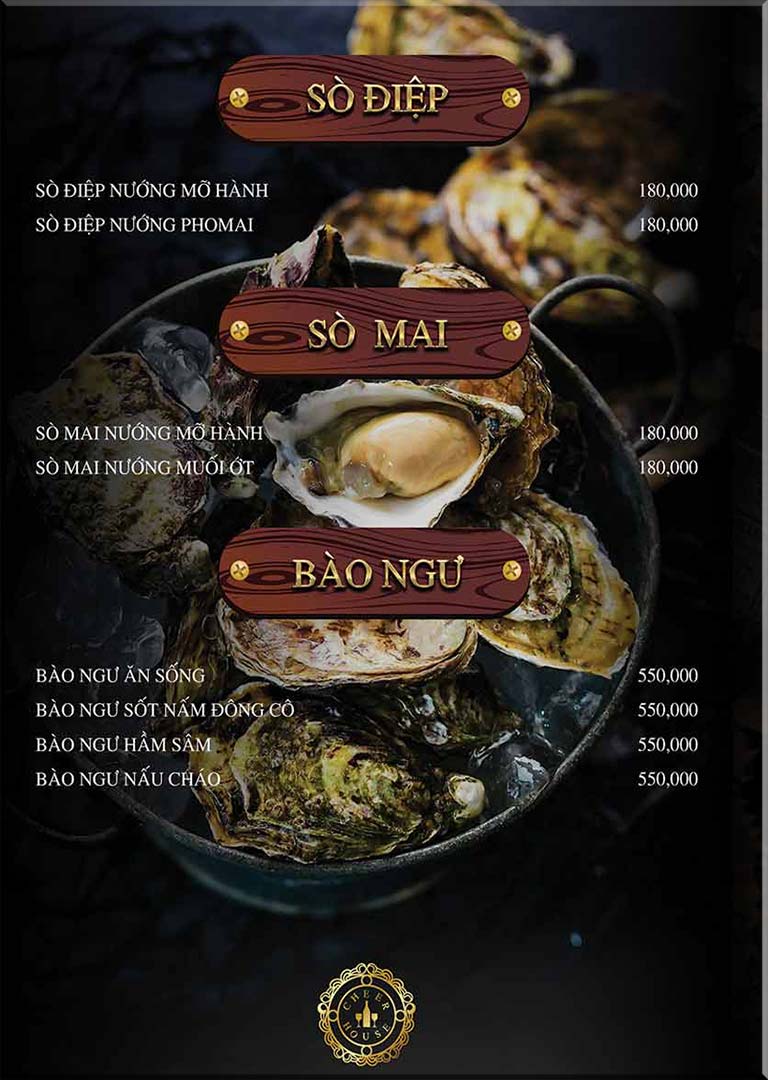 Cheer House Restaurant Menu