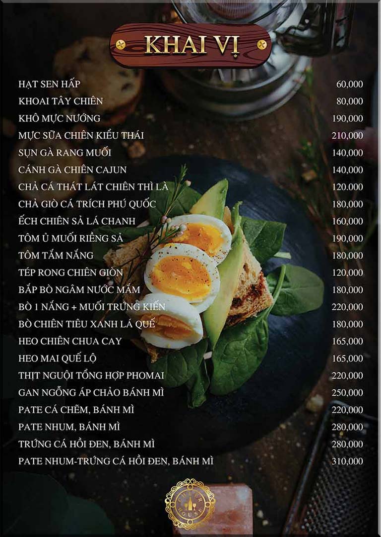 Cheer House Restaurant Menu