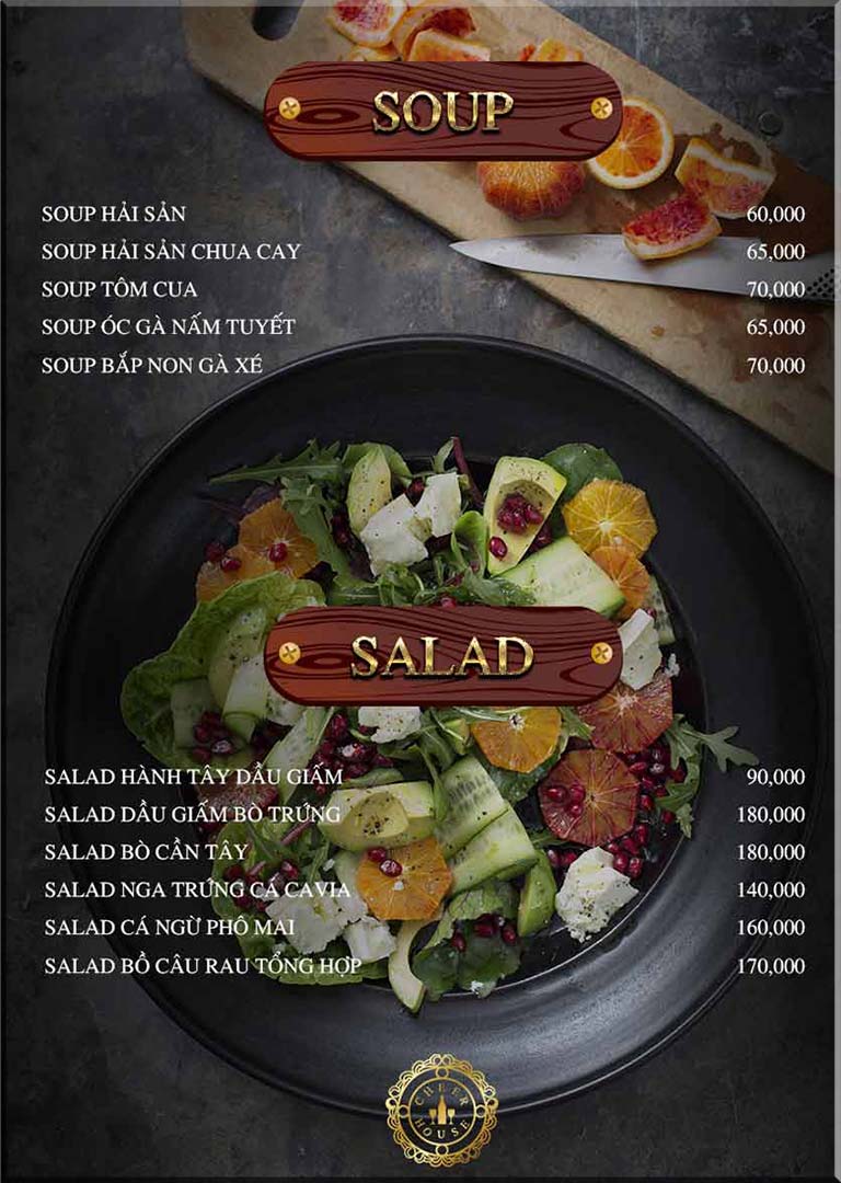 Cheer House Restaurant Menu