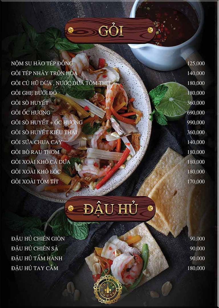 Cheer House Restaurant Menu