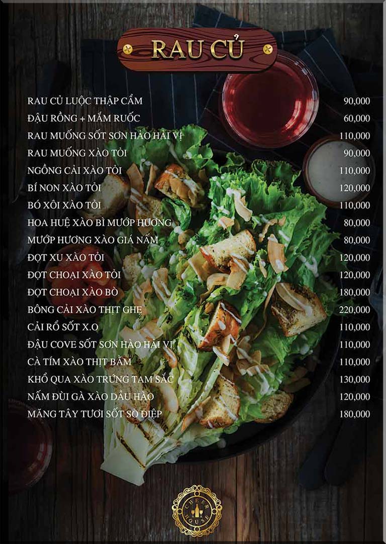 Cheer House Restaurant Menu