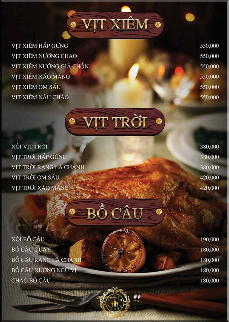 Cheer House Restaurant Menu