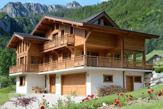 Mẫu nhà gỗ 2 tầng null