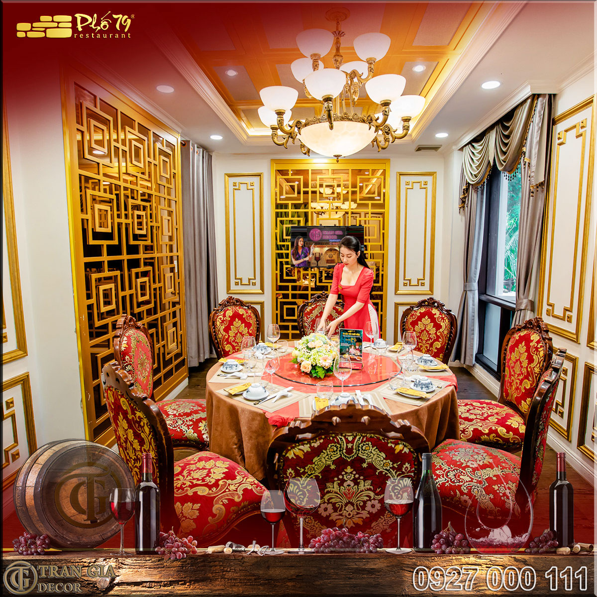 thi công trang trí phòng VIP nhà hàng