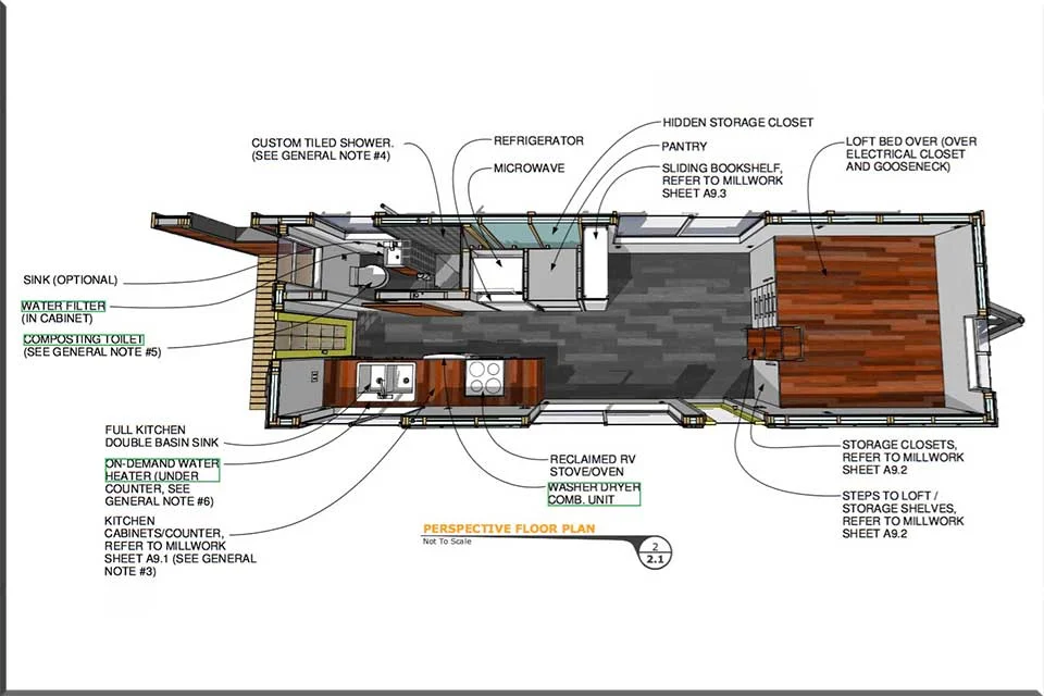 bản vẽ tổng thể nội thất tiny house minimotives