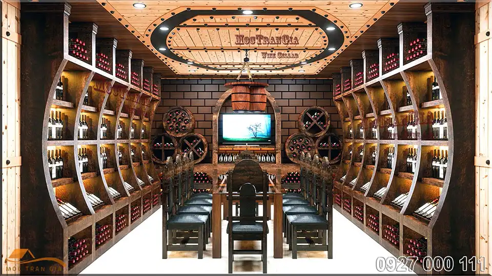 Xu hướng thiết kế hầm rượu vang đẹp sang trọng và ấn tượng 41 Thiết kế hầm rượu Hương Biển khách sạn Seashells phòng vip 4