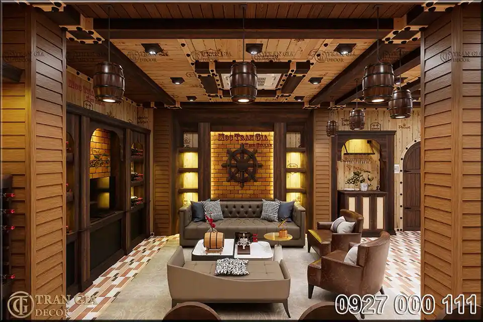 Xu hướng thiết kế hầm rượu vang đẹp sang trọng và ấn tượng 14 Thiết kế hầm rượu nhà hàng ẩm thực 3C phòng VIP 1