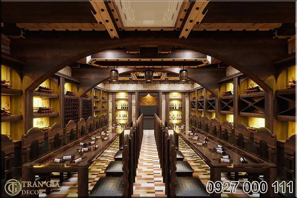 Xu hướng thiết kế hầm rượu vang đẹp sang trọng và ấn tượng 15 Thiết kế hầm rượu nhà hàng ẩm thực 3C phòng VIP 2