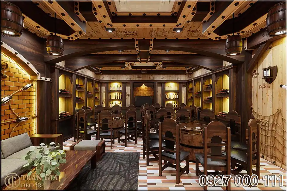 Xu hướng thiết kế hầm rượu vang đẹp sang trọng và ấn tượng 16 Thiết kế hầm rượu nhà hàng ẩm thực 3C phòng VIP 3