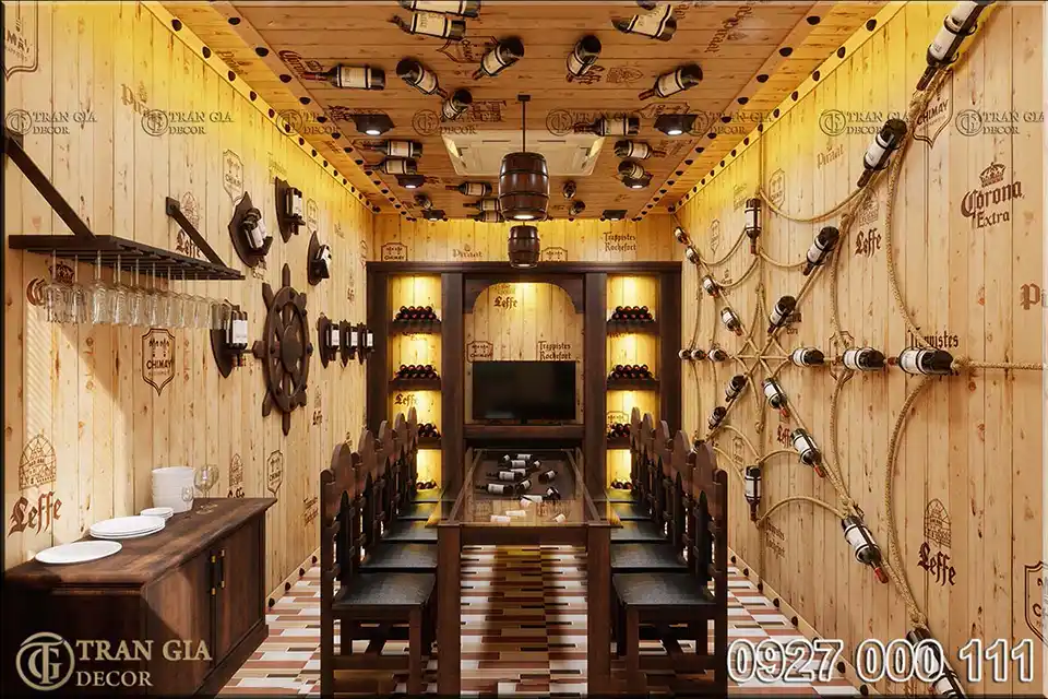 Xu hướng thiết kế hầm rượu vang đẹp sang trọng và ấn tượng 18 Thiết kế hầm rượu nhà hàng ẩm thực 3C phòng VIP 5