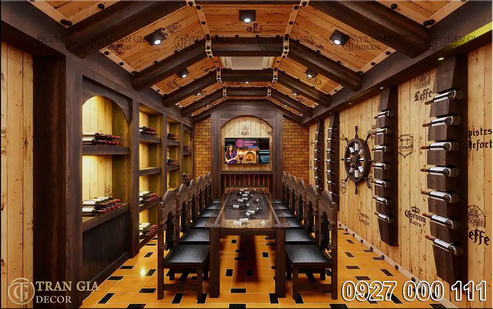 Xu hướng thiết kế hầm rượu vang đẹp sang trọng và ấn tượng 9 Thiết kế hầm rượu nhà hàng Đôi Dép view 3