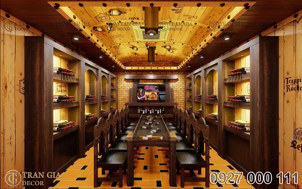 Xu hướng thiết kế hầm rượu vang đẹp sang trọng và ấn tượng 10 Thiết kế hầm rượu nhà hàng Đôi Dép view 4
