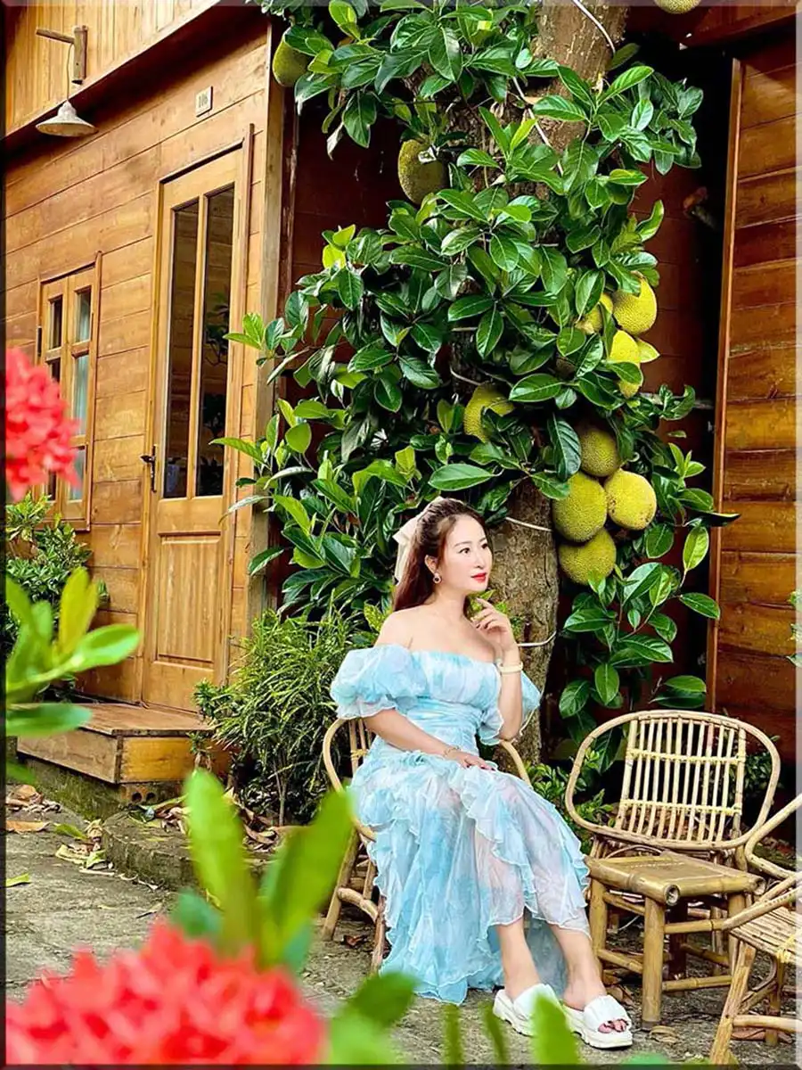 Check in nhà gỗ homestay view 5